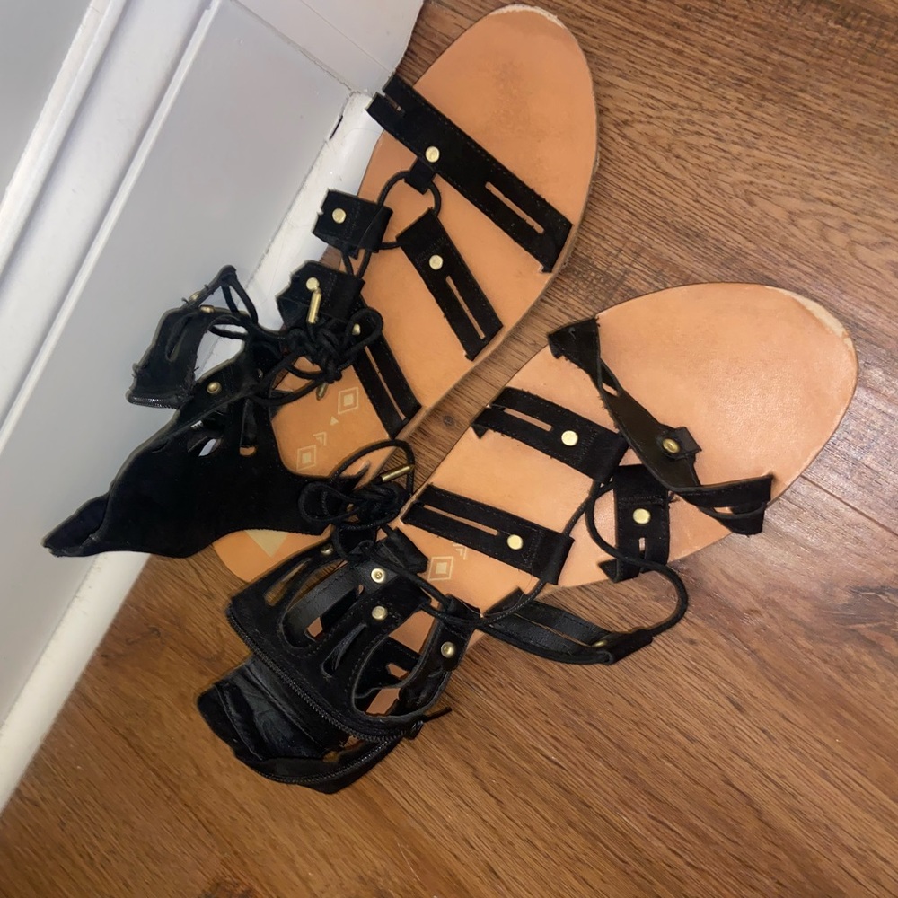Black Gladiator Sandals